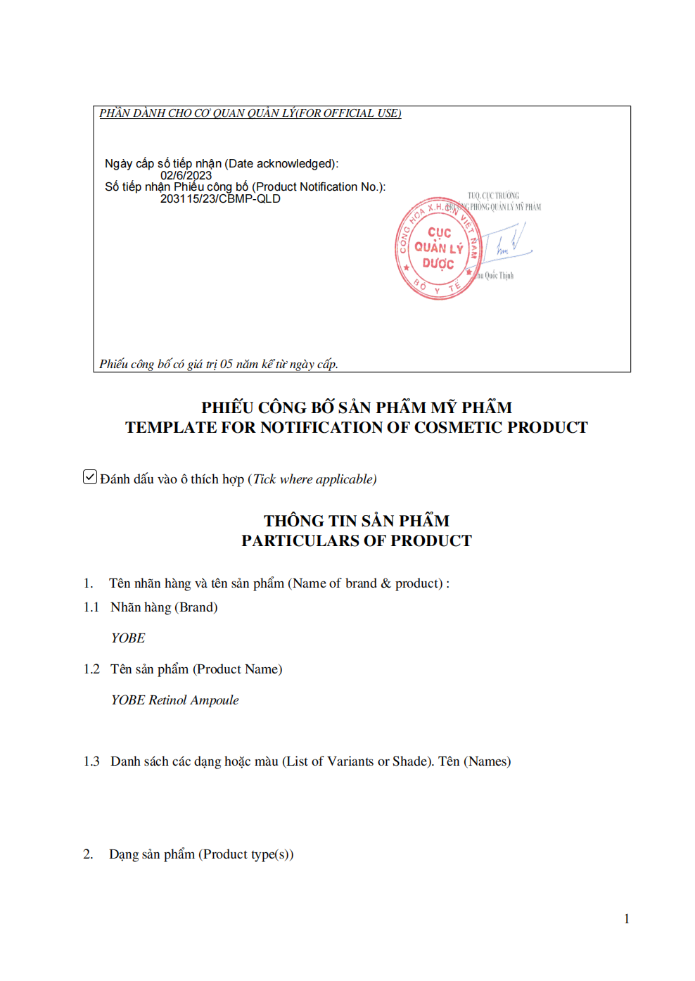Combo 3 Tinh Chất Retinol Mờ Thâm Nám và Chống Lão Hoá Da YOBE 10mL