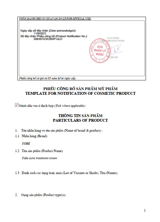 Combo 2 Kem Dưỡng Giảm Mụn Mờ Thâm Yobe 30g