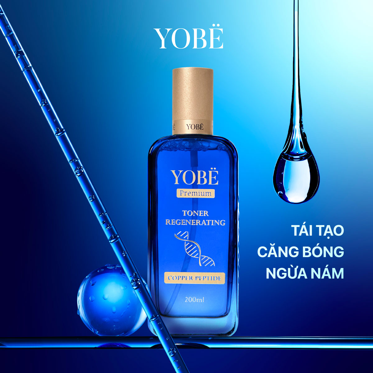 Toner Tái Sinh Làn Da & Ngăn Ngừa Thâm Nám Coppper Peptide YOBE 200mL