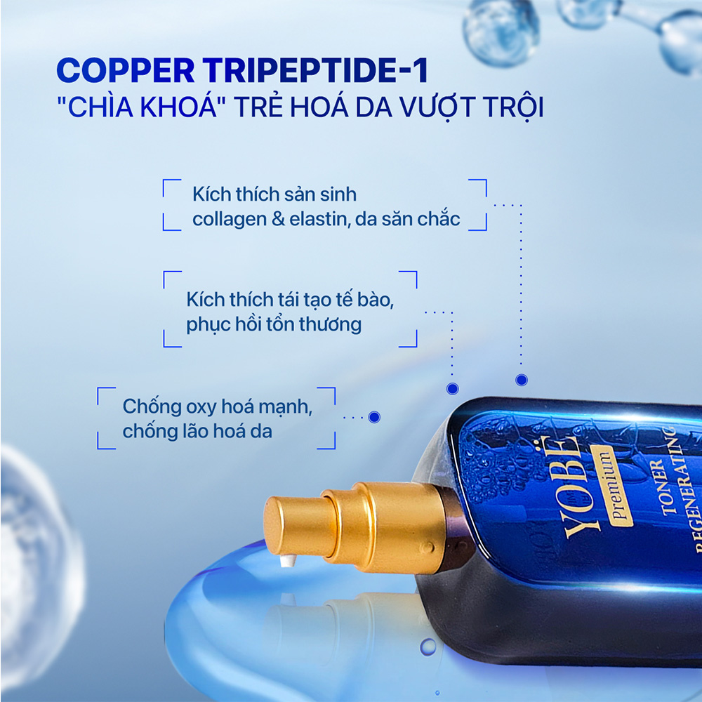 Toner Tái Sinh Làn Da & Ngăn Ngừa Thâm Nám Coppper Peptide YOBE 200mL