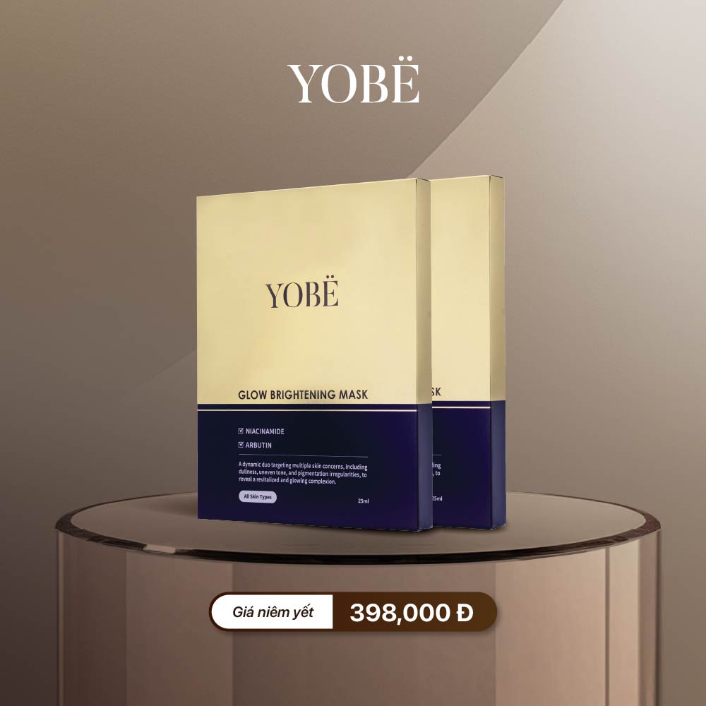 Combo 02 Hộp Mặt Nạ Dưỡng Trắng Da YOBE Glow Brightening Mask (5 miếng/hộp)