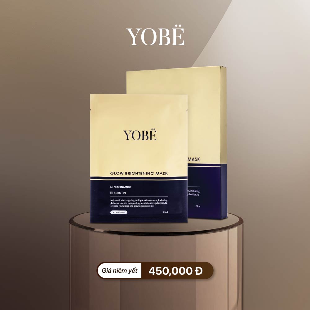 Combo 02 Hộp Mặt Nạ Dưỡng Trắng Da YOBE Glow Brightening Mask (5 miếng/hộp)