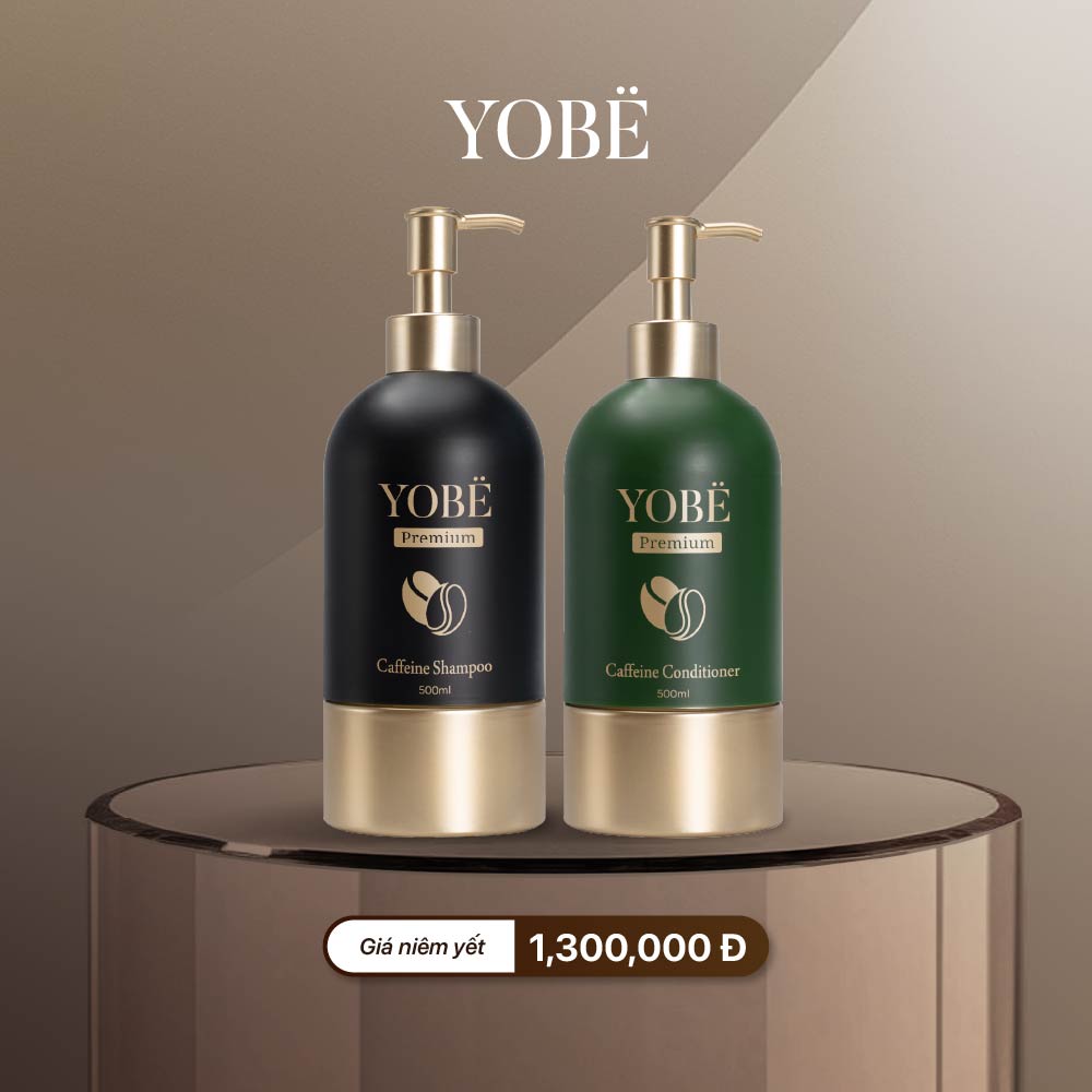 Combo Gội Xả Detox Da Đầu & Bóng Mượt Tóc Premium Caffein YOBE