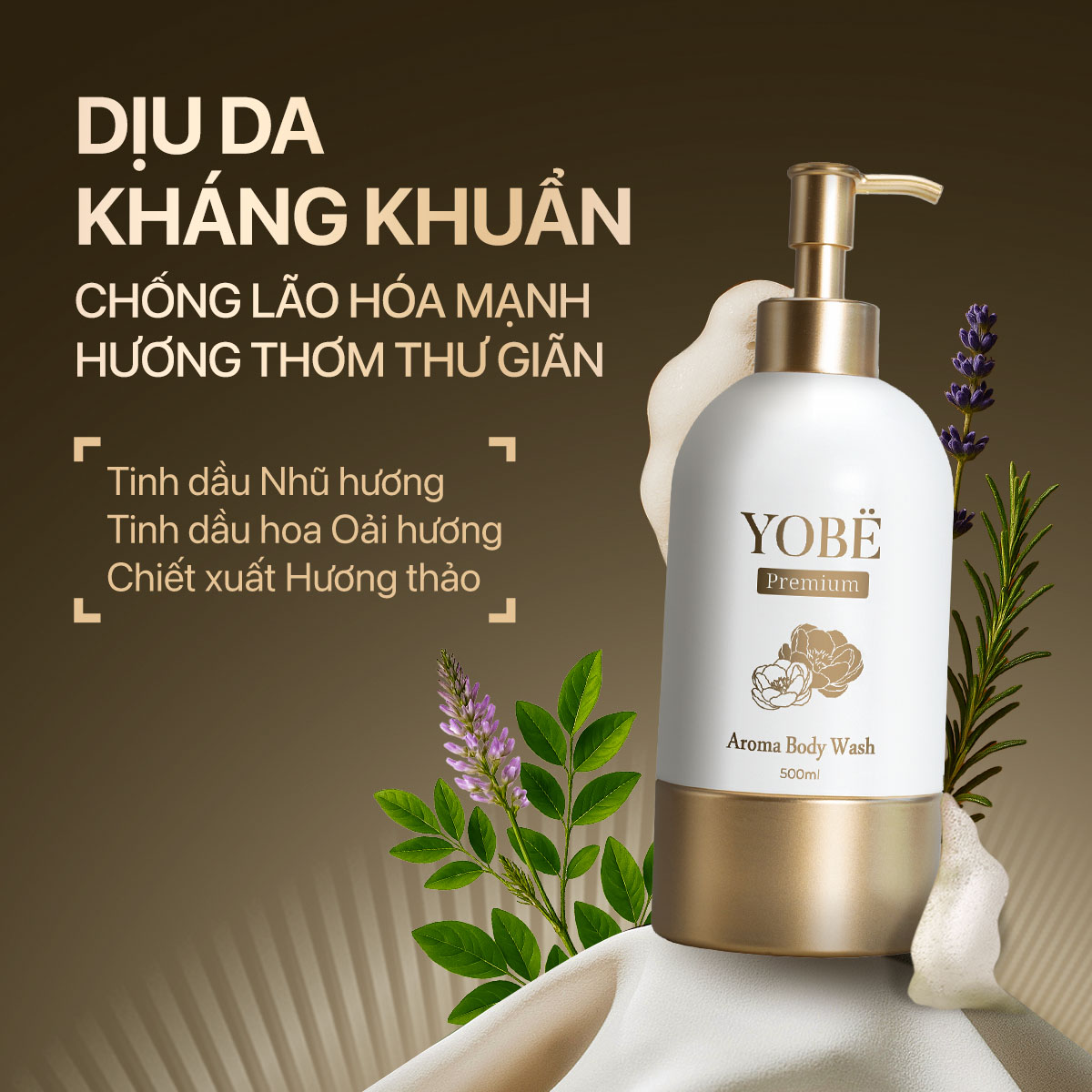Sữa tắm Dưỡng Ẩm Mềm Mịn Da Tinh Dầu Thơm Aroma 300mL