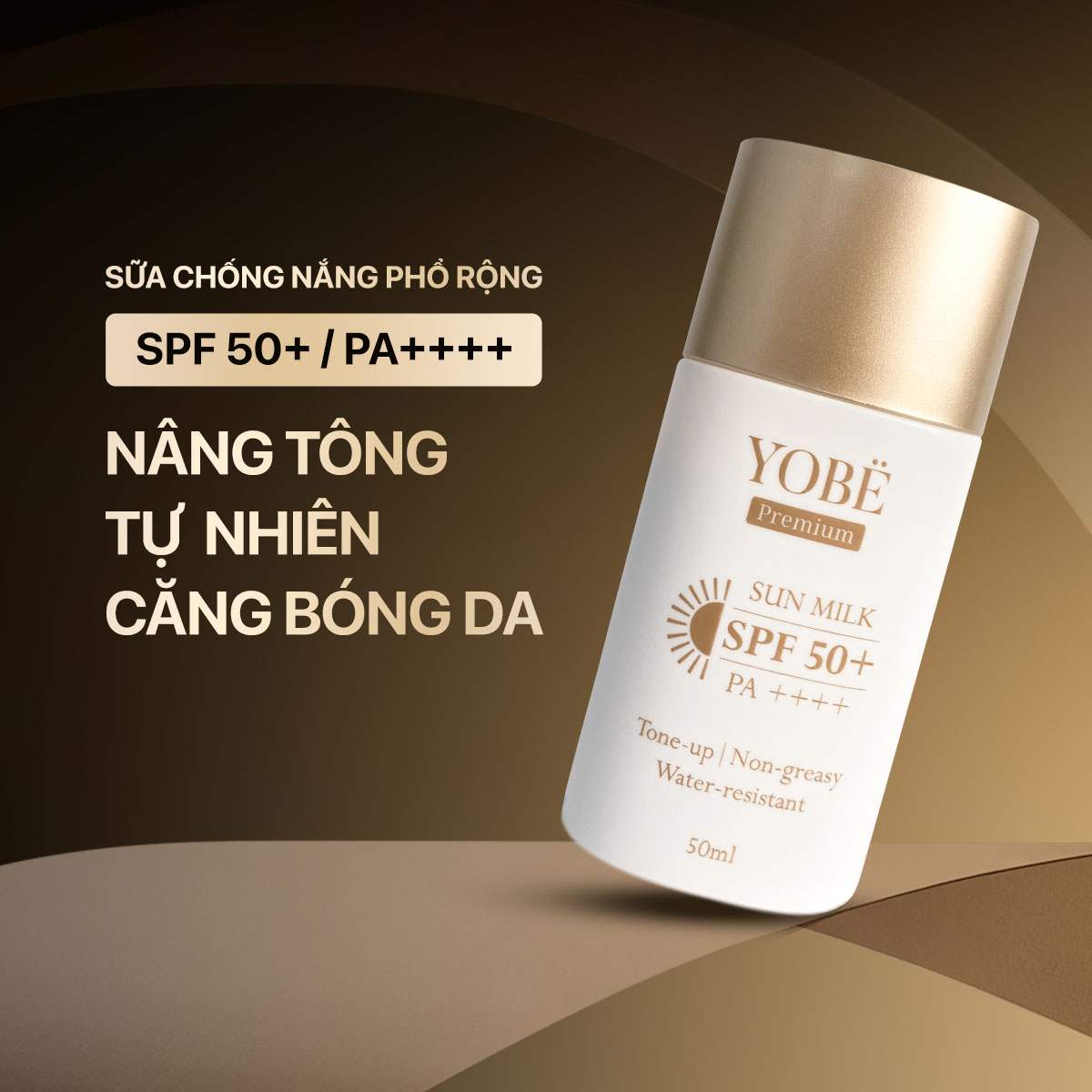 Sữa Chống Nắng Phổ Rộng Nâng Tông Căng Bóng Da YOBE SPF50+ PA++++ 50mL