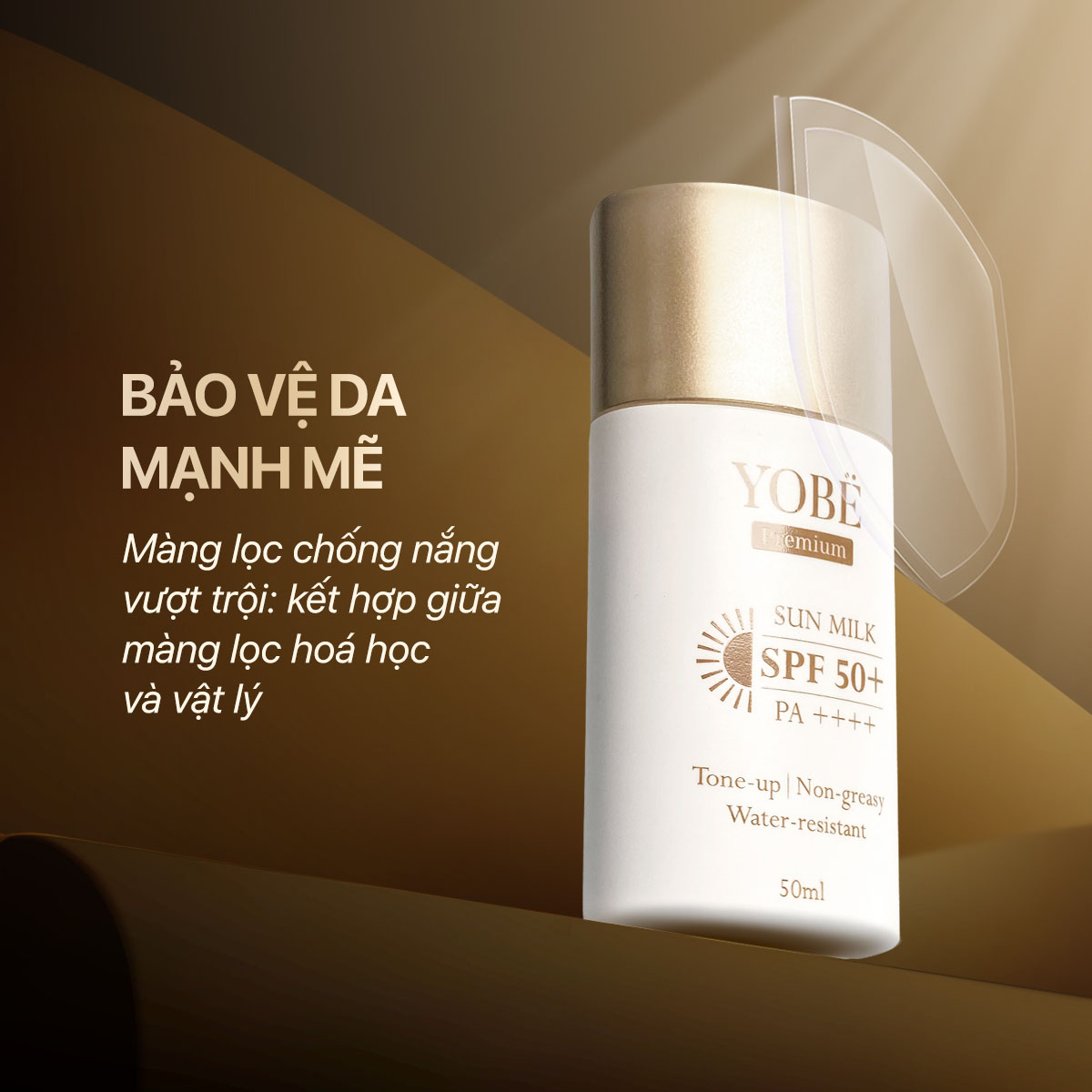 Sữa Chống Nắng Phổ Rộng Nâng Tông Căng Bóng Da YOBE SPF50+ PA++++ 50mL