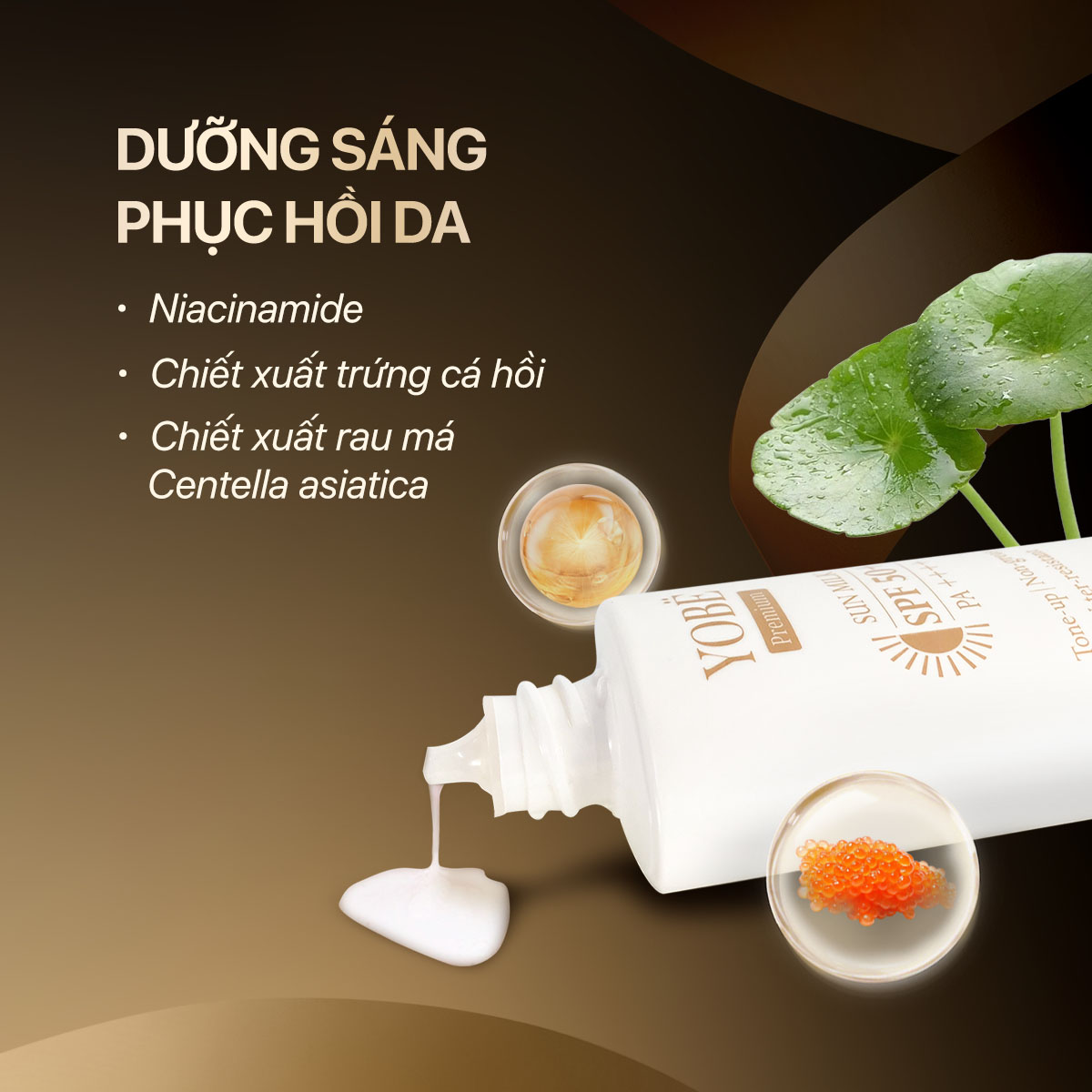 Sữa Chống Nắng Phổ Rộng Nâng Tông Căng Bóng Da YOBE SPF50+ PA++++ 50mL