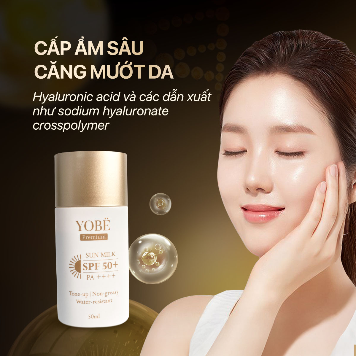 Sữa Chống Nắng Phổ Rộng Nâng Tông Căng Bóng Da YOBE SPF50+ PA++++ 50mL