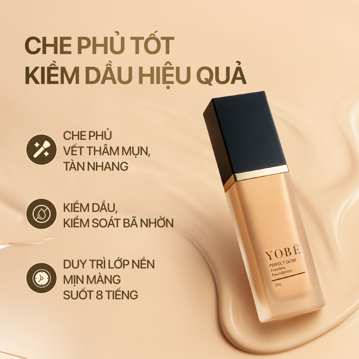 Combo 02 Kem Nền Căng Bóng Mỏng Nhẹ Nâng Tone Tự Nhiên Yobe 30mL