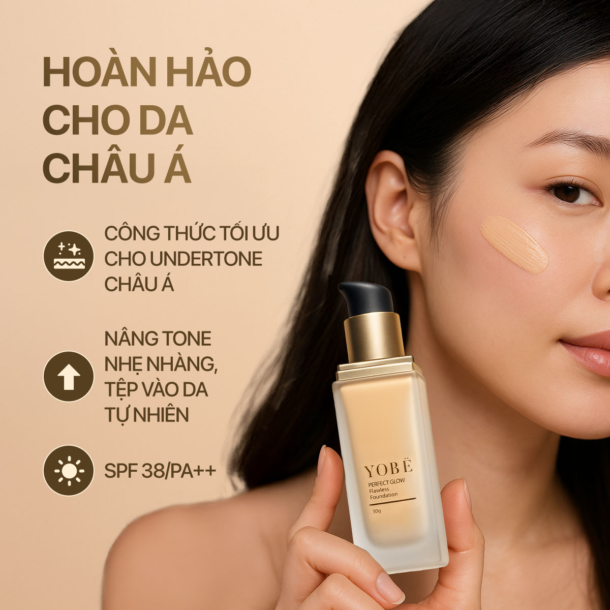 Combo 02 Kem Nền Căng Bóng Mỏng Nhẹ Nâng Tone Tự Nhiên Yobe 30mL